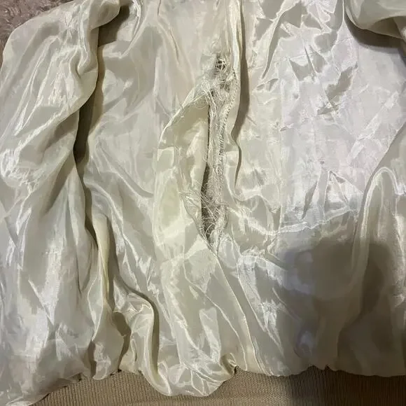 Princess Polly Teddy Cropped Jacket Lined Size 8 Faux Fur Tan Ski Contemporary - Picture 9 of 9